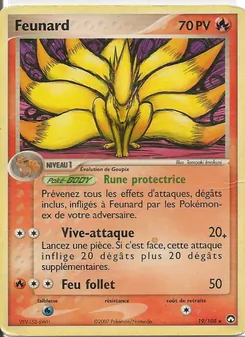 Carte Pokémon Feunard 19 — EX Gardiens du Pouvoir