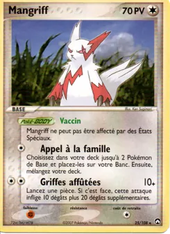 Carte Pokémon Mangriff 25 — EX Gardiens du Pouvoir
