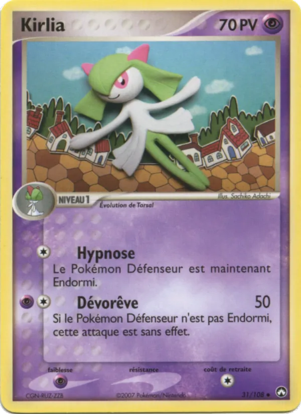 Carte Pokémon Kirlia 31/108 de l'extension EX Gardiens du Pouvoir