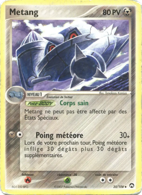 Carte Pokémon Metang 35/108 de l'extension EX Gardiens du Pouvoir