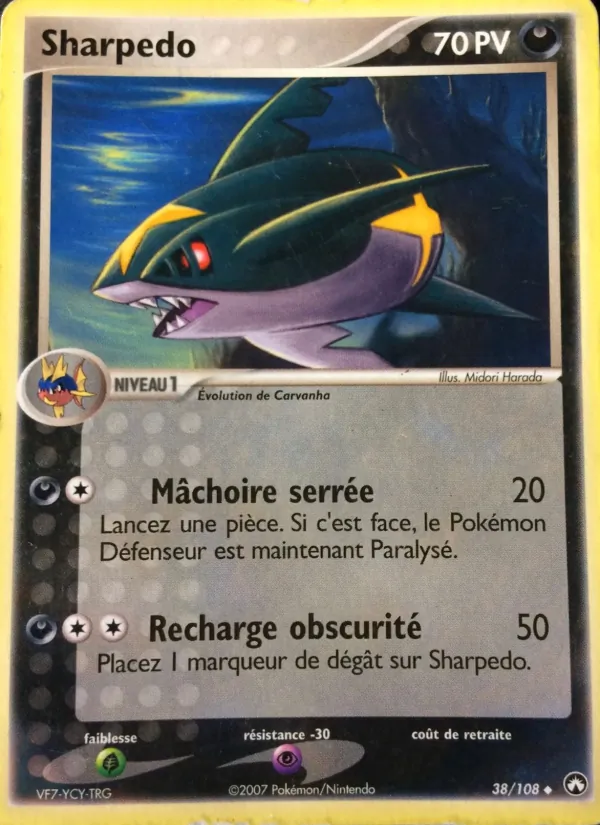 Carte Pokémon Sharpedo 38/108 de l'extension EX Gardiens du Pouvoir