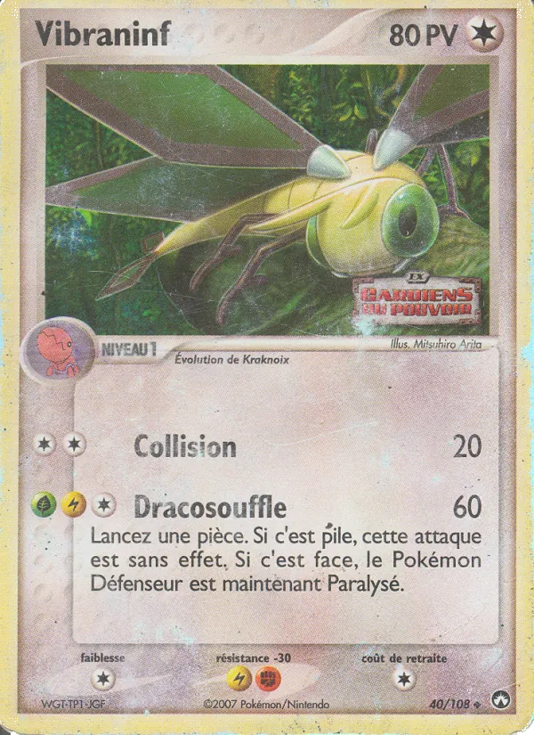 Carte Pokémon Vibraninf 40/108 de l'extension EX Gardiens du Pouvoir