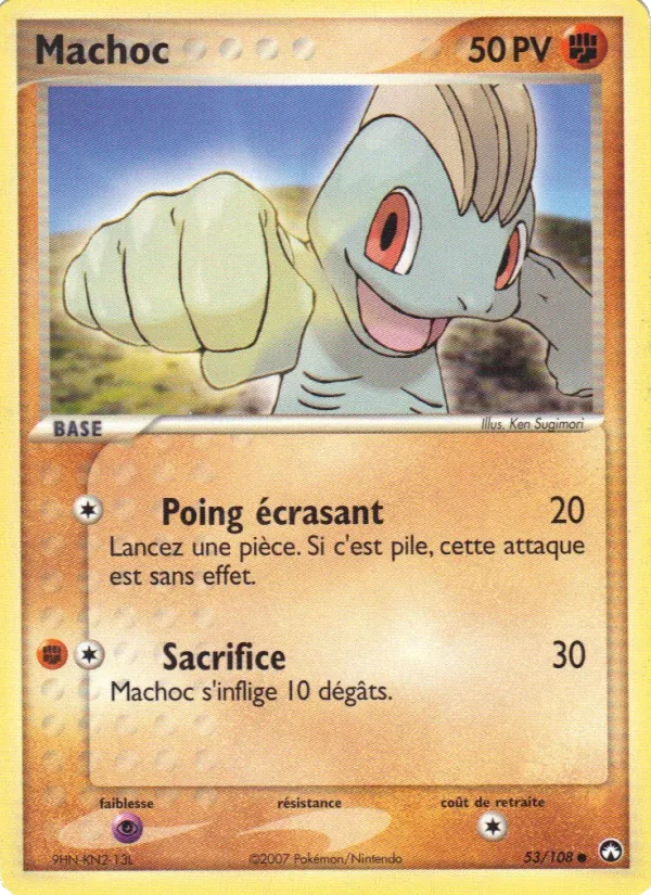 Carte Pokémon Machoc 53/108 de l'extension EX Gardiens du Pouvoir