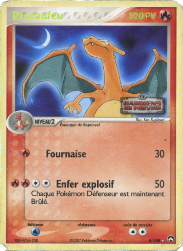 Carte Pokémon Dracaufeu 6/108 de l'extension EX Gardiens du Pouvoir