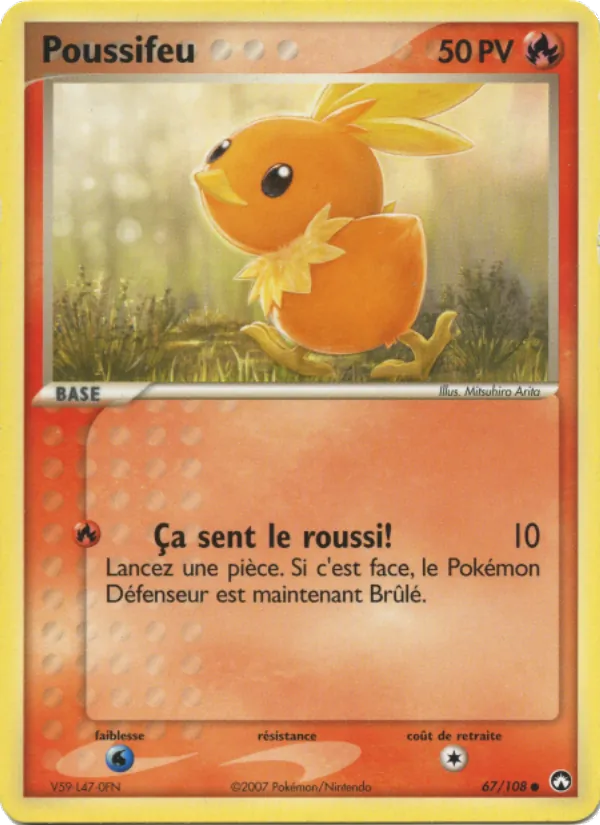 Carte Pokémon Poussifeu 67/108 de l'extension EX Gardiens du Pouvoir