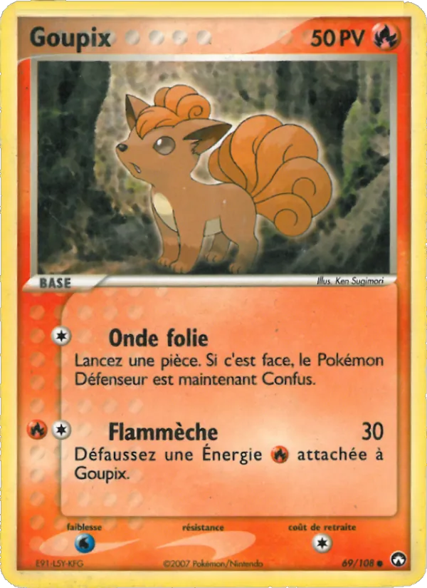 Carte Pokémon Goupix 69/108 de l'extension EX Gardiens du Pouvoir