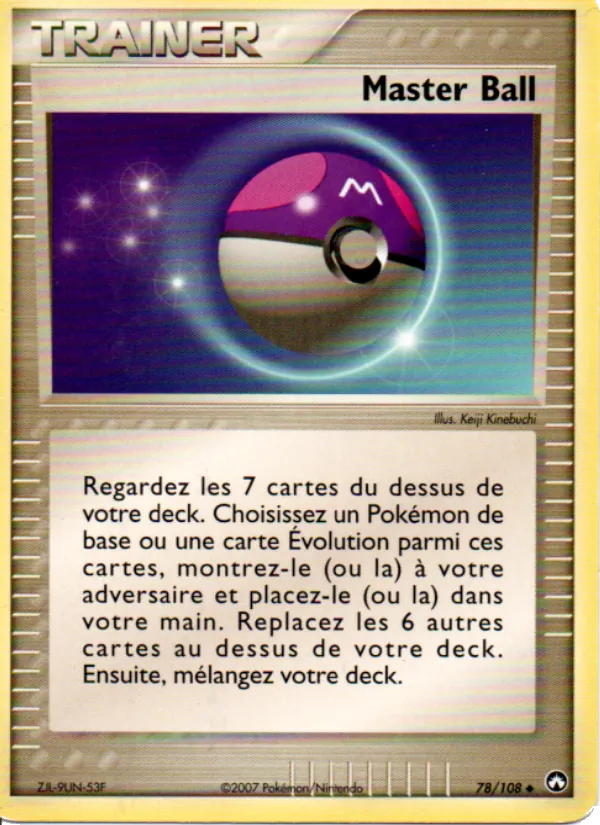 Carte Pokémon Master Ball 78/108 de l'extension EX Gardiens du Pouvoir