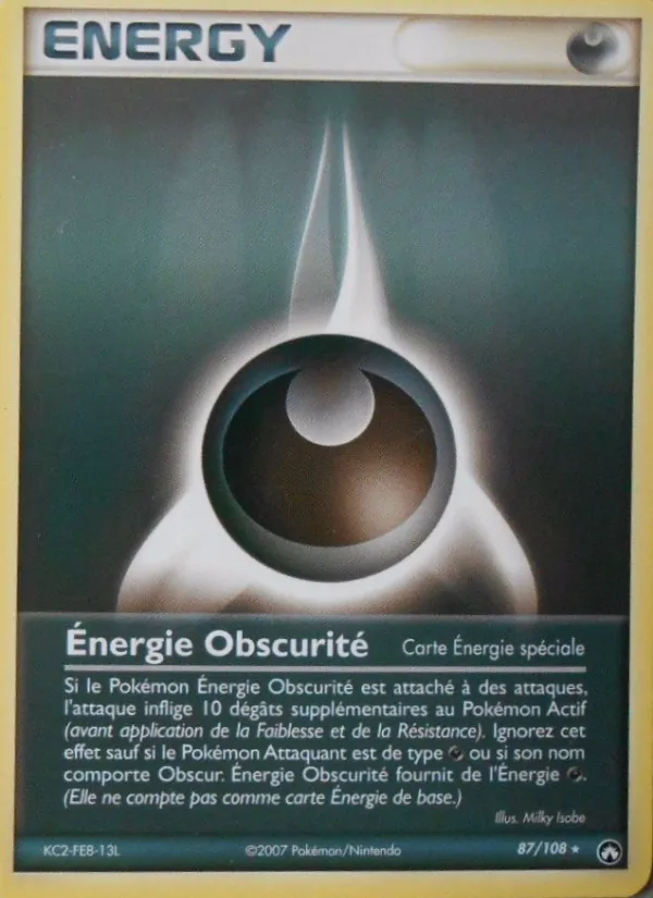 Carte Pokémon Énergie Obscurité 87/108 de l'extension EX Gardiens du Pouvoir