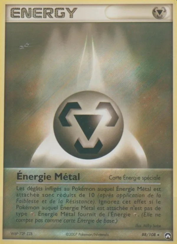 Carte Pokémon Énergie Métal 88/108 de l'extension EX Gardiens du Pouvoir