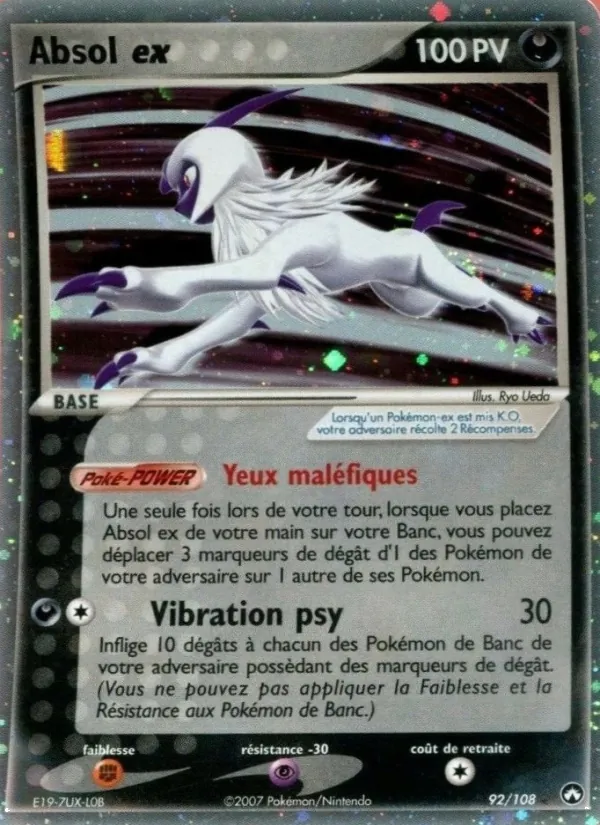 Carte Pokémon Absol ex 92/108 de l'extension EX Gardiens du Pouvoir