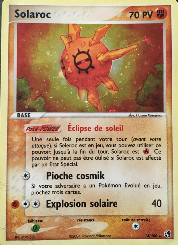 Carte Pokémon Solaroc 13/100 de l'extension EX Tempête de sable