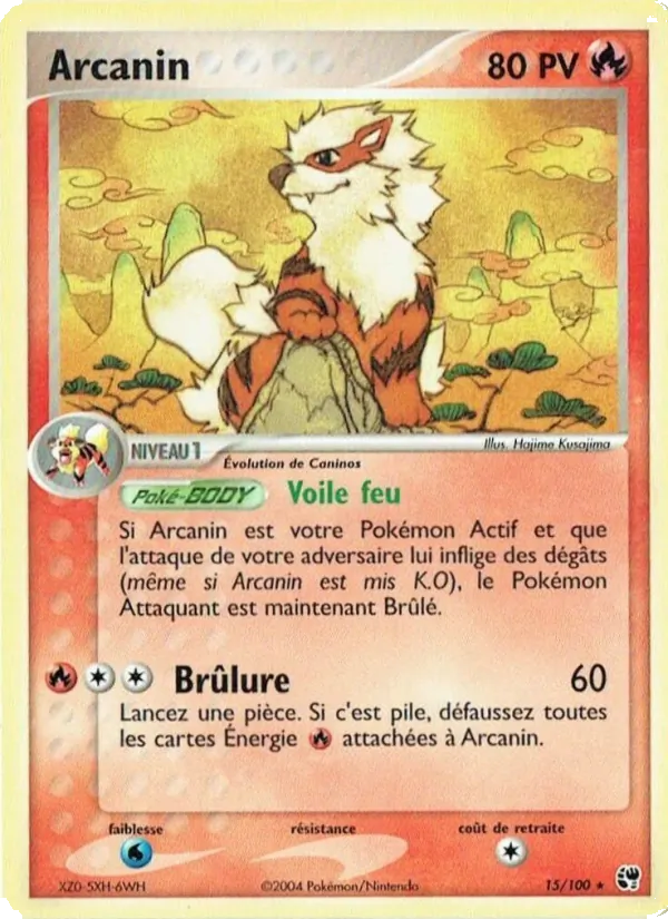 Carte Pokémon Arcanin 15/100 de l'extension EX Tempête de sable