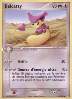 Carte Pokémon Delcatty 34 — EX Tempête de sable