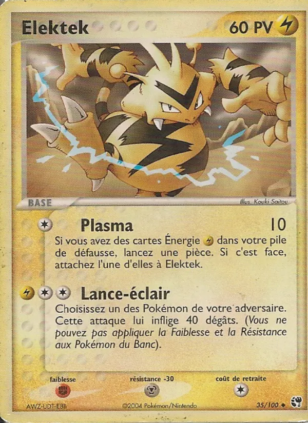 Carte Pokémon Elektek 35/100 de l'extension EX Tempête de sable
