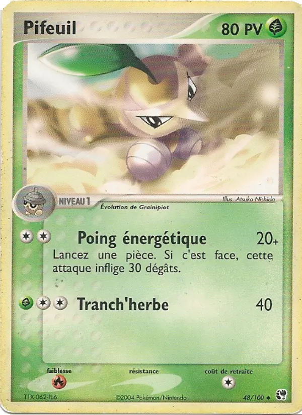 Carte Pokémon Pifeuil 48/100 de l'extension EX Tempête de sable