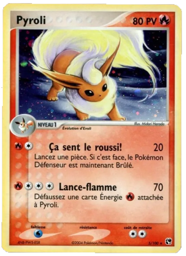 Carte Pokémon Pyroli 5/100 de l'extension EX Tempête de sable