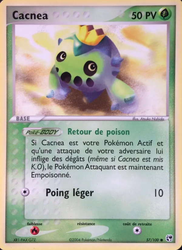 Carte Pokémon Cacnea 57/100 de l'extension EX Tempête de sable