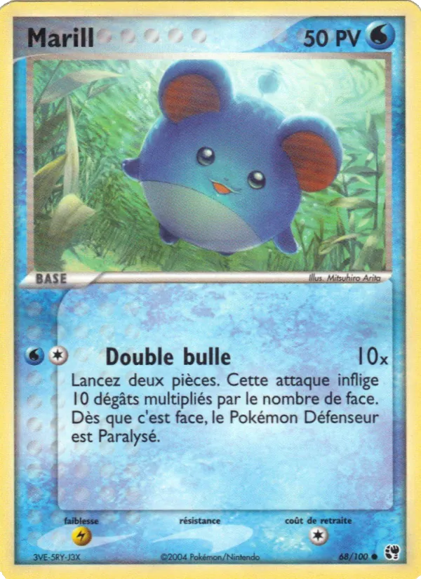 Carte Pokémon Marill 68/100 de l'extension EX Tempête de sable