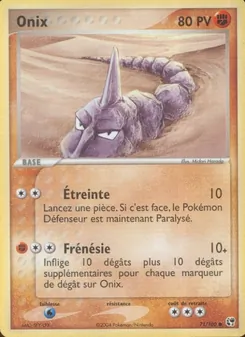 Carte Pokémon Onix 71 — EX Tempête de sable