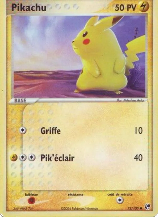Carte Pokémon Pikachu 72/100 de l'extension EX Tempête de sable