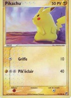 Carte Pokémon Pikachu 72 — EX Tempête de sable