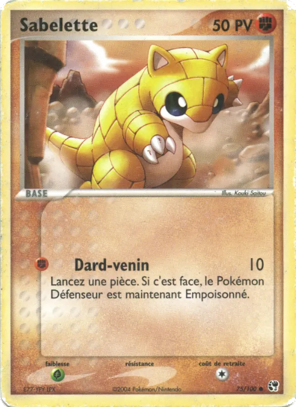 Carte Pokémon Sabelette 75/100 de l'extension EX Tempête de sable