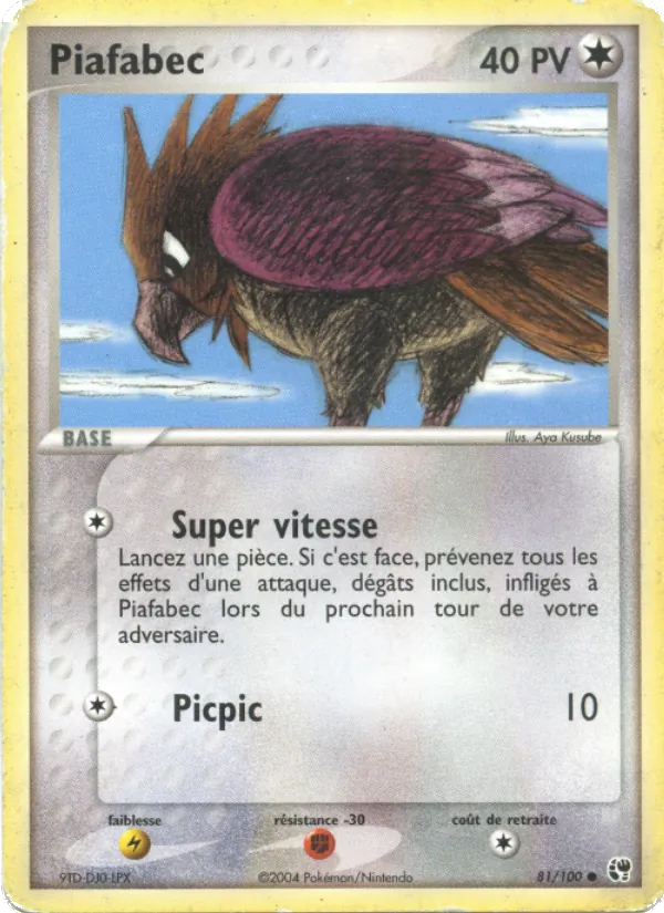 Carte Pokémon Piafabec 81/100 de l'extension EX Tempête de sable