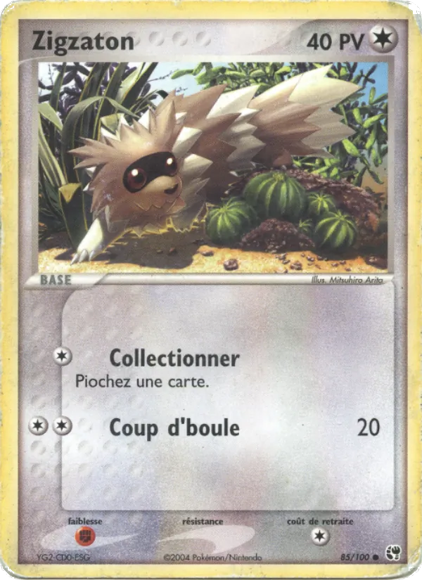 Carte Pokémon Zigzaton 85/100 de l'extension EX Tempête de sable