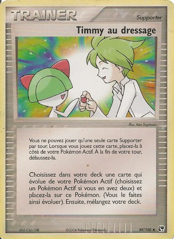 Carte Pokémon Timmy au dressage 89/100 de l'extension EX Tempête de sable