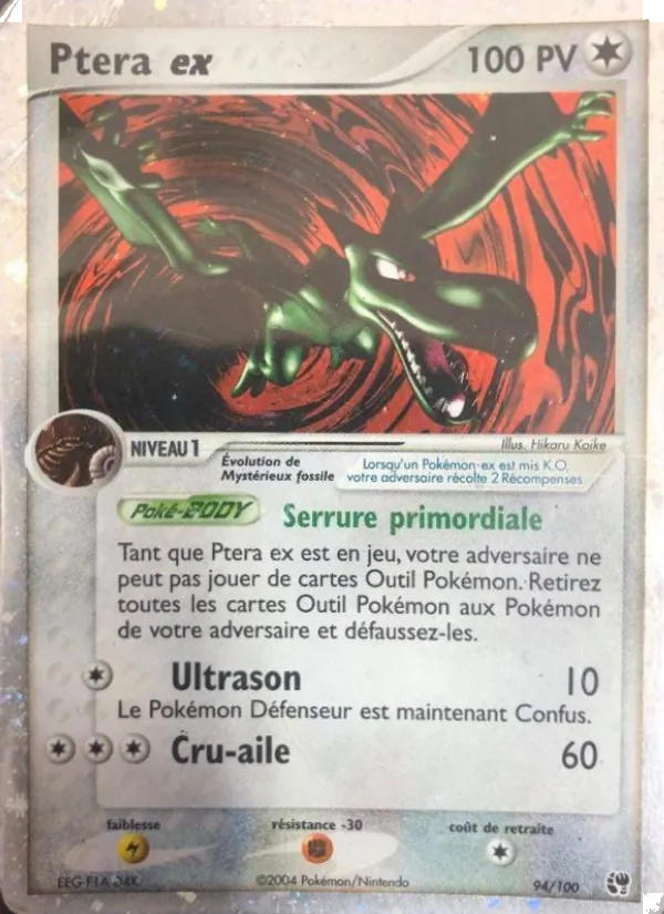 Carte Pokémon Ptera ex 94/100 de l'extension EX Tempête de sable