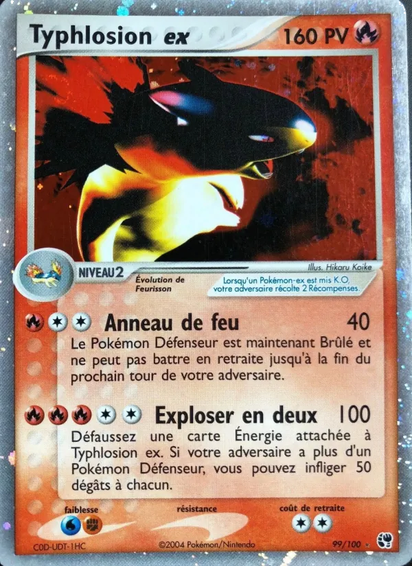 Carte Pokémon Typhlosion ex 99/100 de l'extension EX Tempête de sable