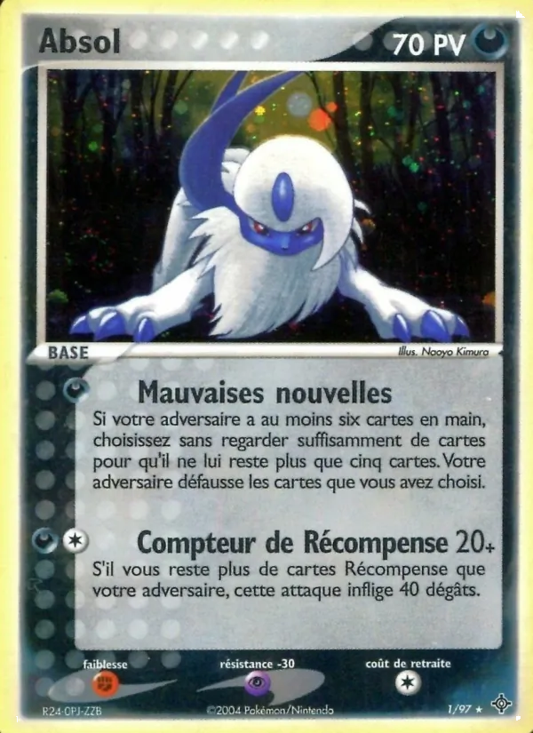 Carte Pokémon Absol 1/97 de l'extension EX Dragon