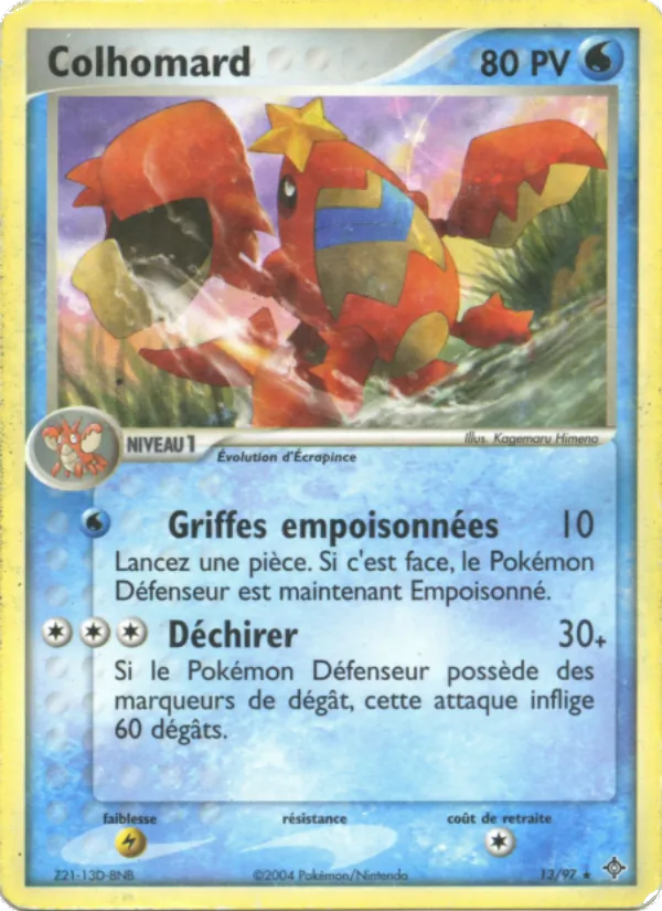 Carte Pokémon Colhomard 13/97 de l'extension EX Dragon