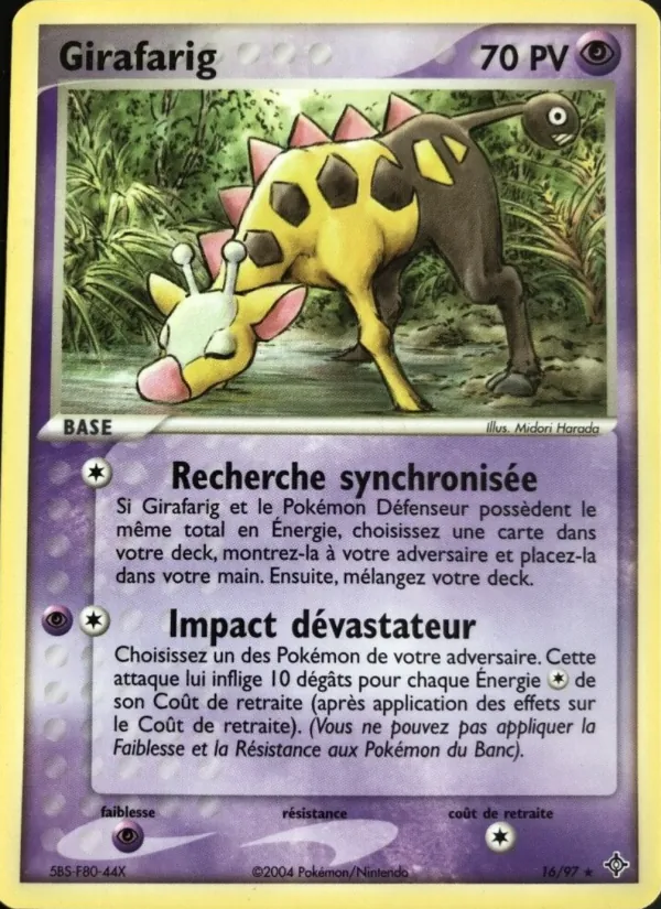 Carte Pokémon Girafarig 16/97 de l'extension EX Dragon