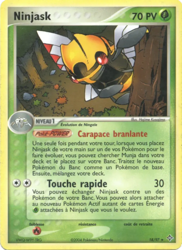 Carte Pokémon Ninjask 18/97 de l'extension EX Dragon