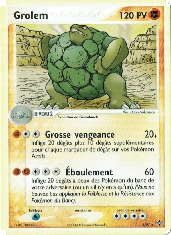 Carte Pokémon Grolem 5/97 de l'extension EX Dragon