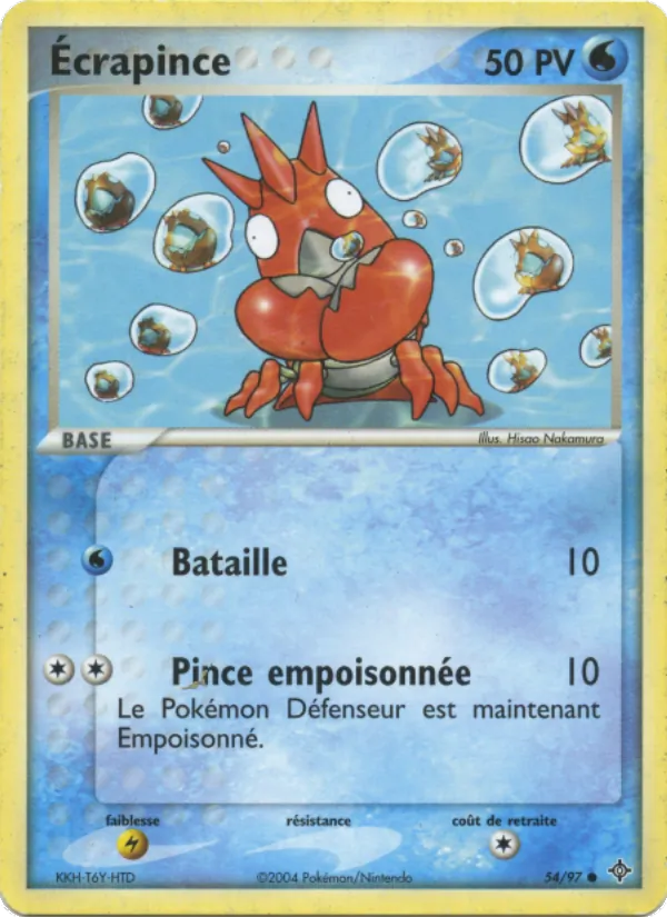 Carte Pokémon Écrapince 54/97 de l'extension EX Dragon