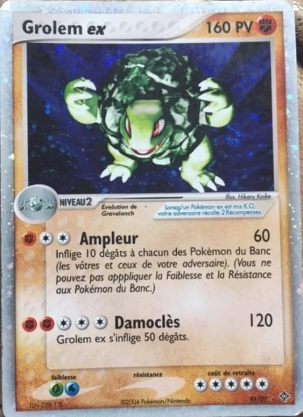 Carte Pokémon Grolem ex 91/97 de l'extension EX Dragon