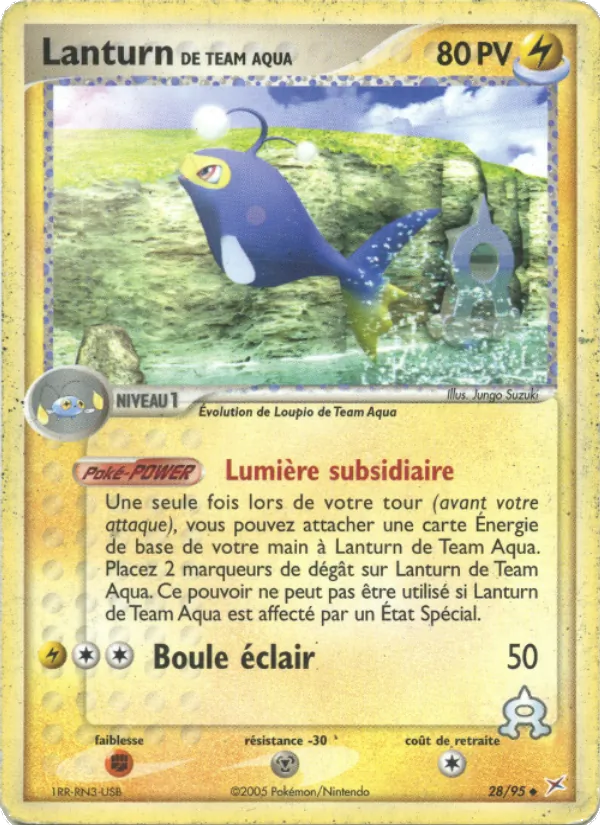 Carte Pokémon Lanturn de Team Aqua 28/95 de l'extension EX Team Magma vs Team Aqua