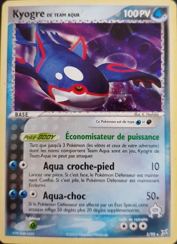 Carte Pokémon Kyogre de Team Aqua 3/95 de l'extension EX Team Magma vs Team Aqua