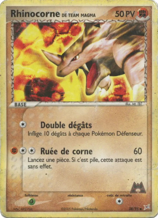 Carte Pokémon Rhinocorne de Team Magma 38/95 de l'extension EX Team Magma vs Team Aqua