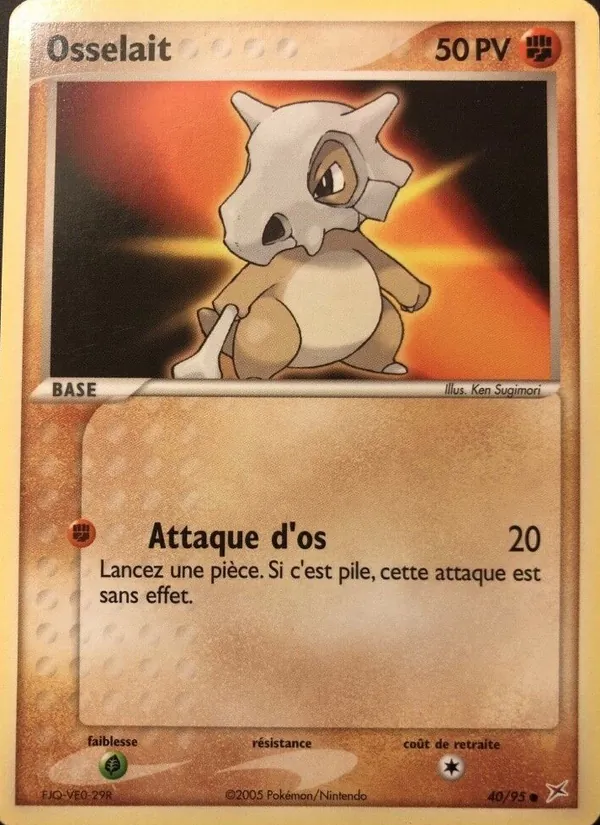Carte Pokémon Osselait 40/95 de l'extension EX Team Magma vs Team Aqua
