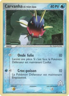 Carte Pokémon Carvanha de Team Aqua 47 — EX Team Magma vs Team Aqua