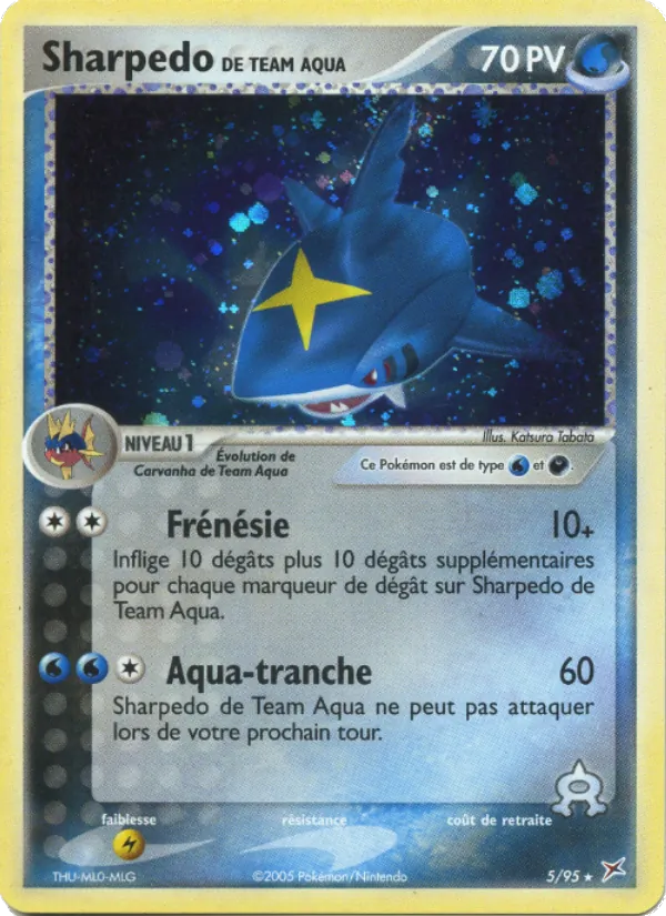 Carte Pokémon Sharpedo de Team Aqua 5/95 de l'extension EX Team Magma vs Team Aqua