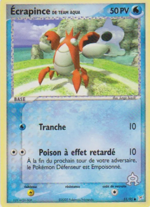 Carte Pokémon Écrapince de Team Aqua 51/95 de l'extension EX Team Magma vs Team Aqua