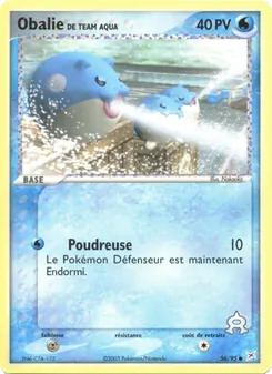 Carte Pokémon Obalie de Team Aqua 56 — EX Team Magma vs Team Aqua