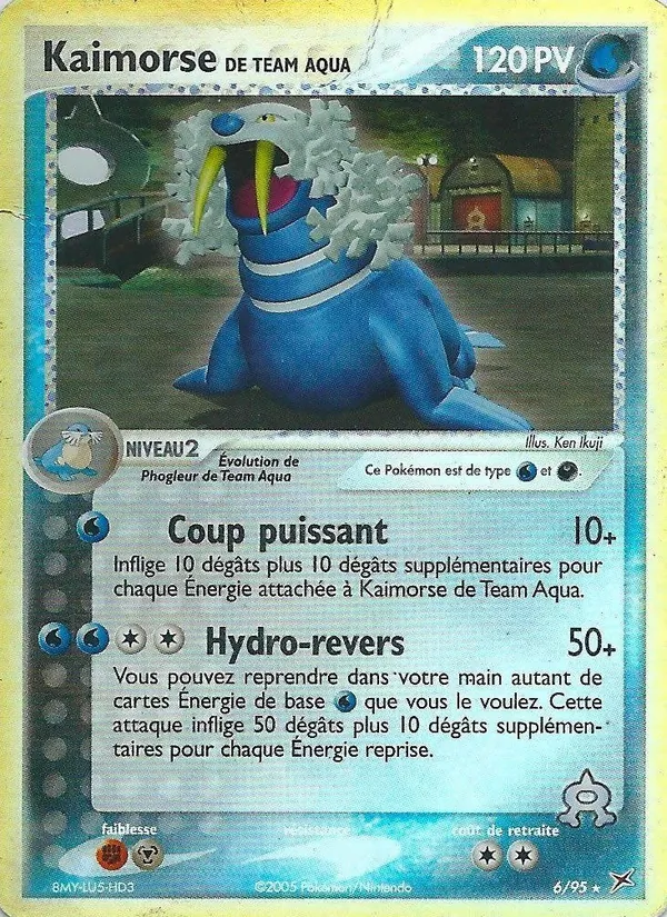 Carte Pokémon Kaimorse de Team Aqua 6/95 de l'extension EX Team Magma vs Team Aqua