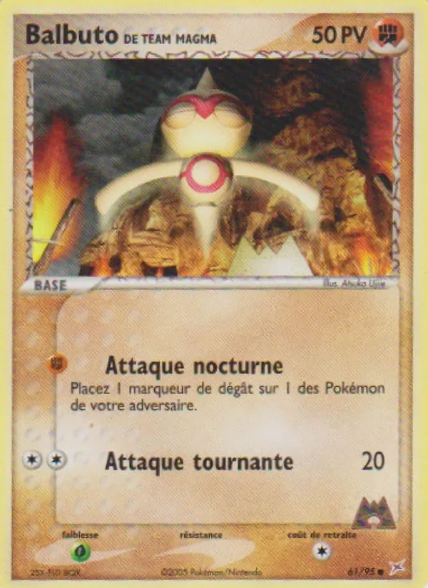 Carte Pokémon Balbuto de Team Magma 61/95 de l'extension EX Team Magma vs Team Aqua