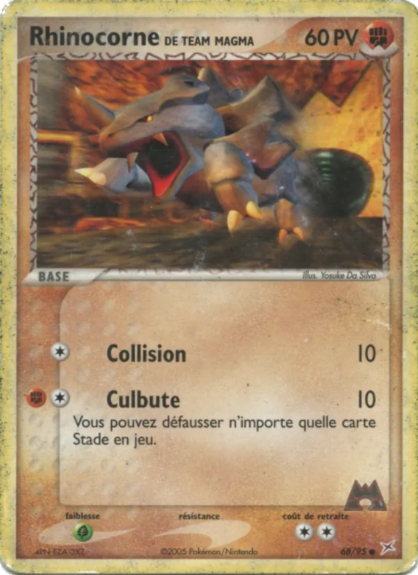 Carte Pokémon Rhinocorne de Team Magma 68/95 de l'extension EX Team Magma vs Team Aqua