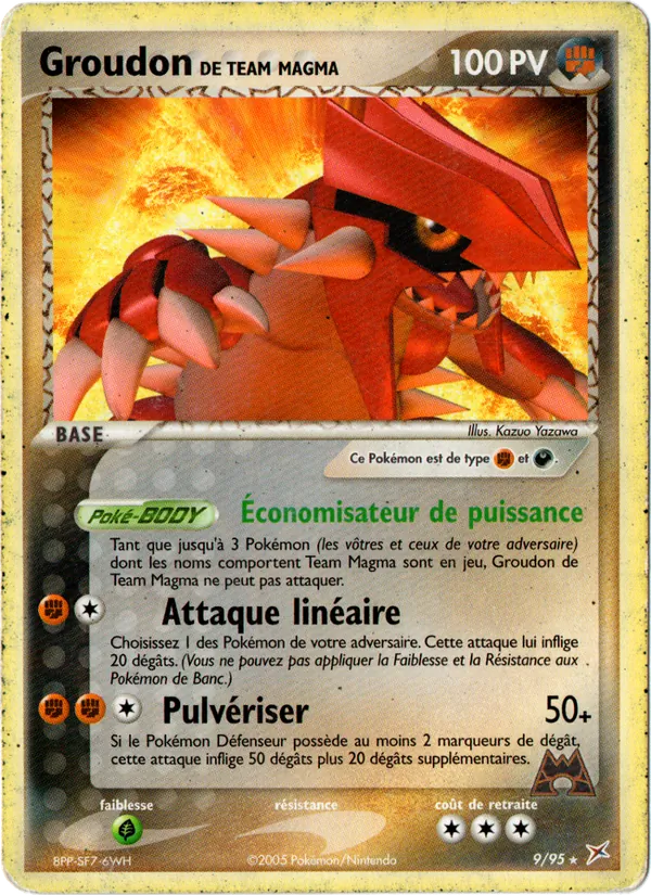 Carte Pokémon Groudon de Team Magma 9/95 de l'extension EX Team Magma vs Team Aqua